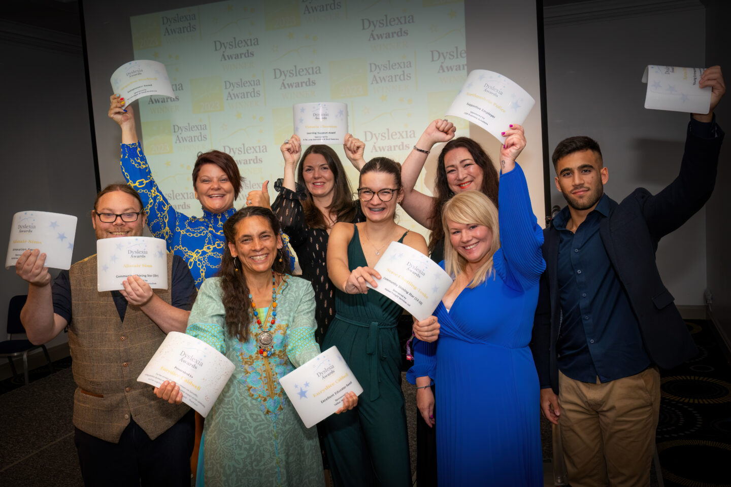2023 Dyslexia Awards winners on stage